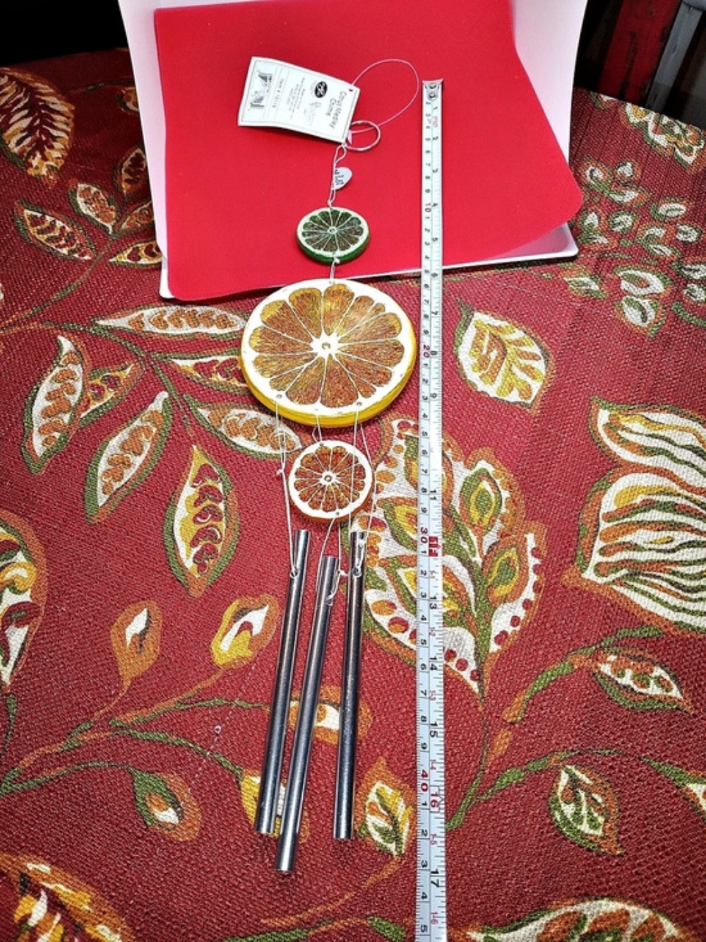 Citrus Fruit Wind Chime Decor NWT